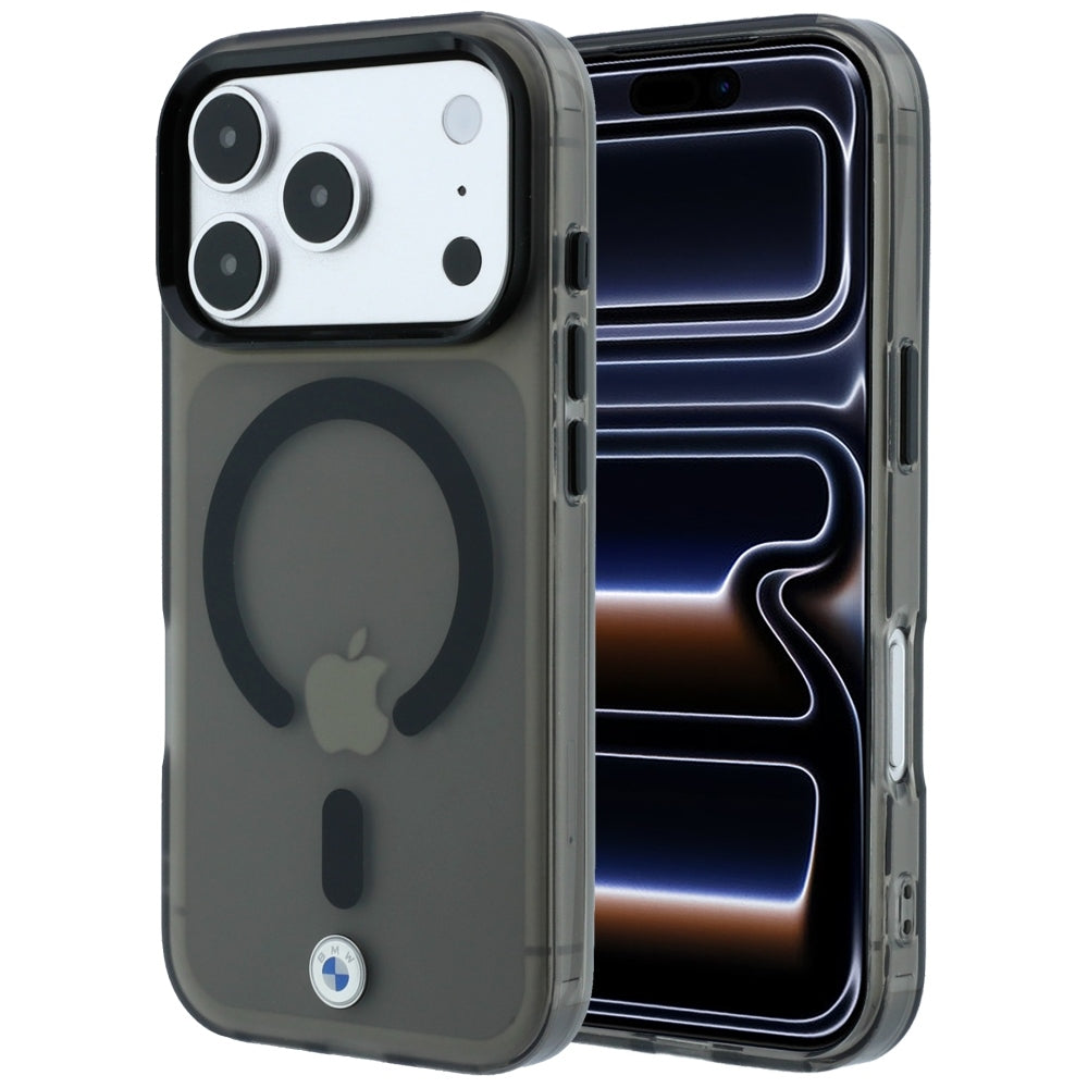 Handyhülle für iPhone 18 Pro Max / 17 Pro Max, BMW HC Sign Frosted IML MetaL Logo MagSafe, Transparent-Schwarz (1/9)