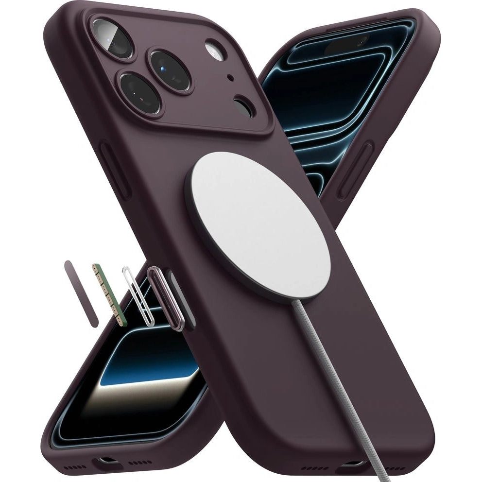 Handyhülle für iPhone 18 Pro / 17 Pro, Ringke Silicone CC Magnetic mit MagSafe, Burgunderrot (1/9)