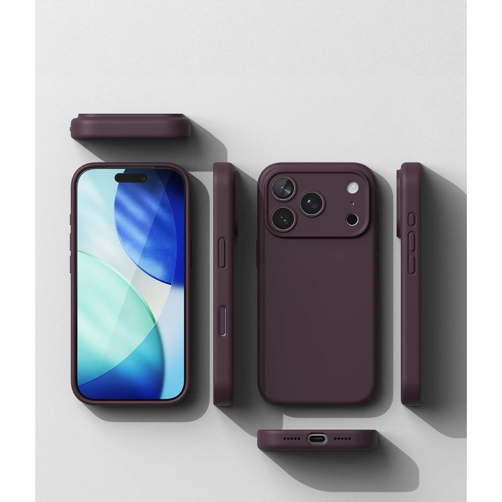 Handyhülle für iPhone 18 Pro / 17 Pro, Ringke Silicone CC Magnetic mit MagSafe, Burgunderrot (8/9)