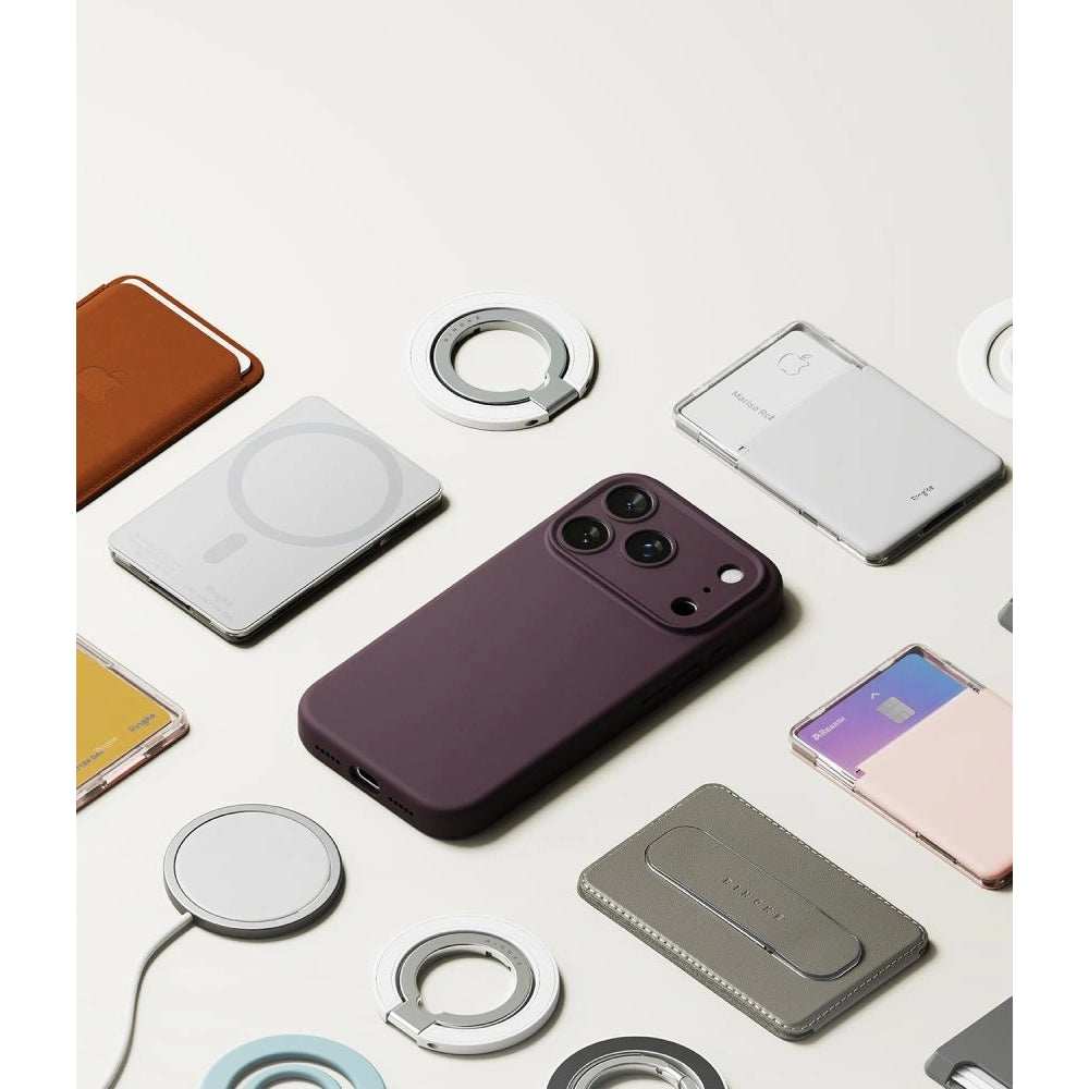 Handyhülle für iPhone 18 Pro / 17 Pro, Ringke Silicone CC Magnetic mit MagSafe, Burgunderrot (9/9)