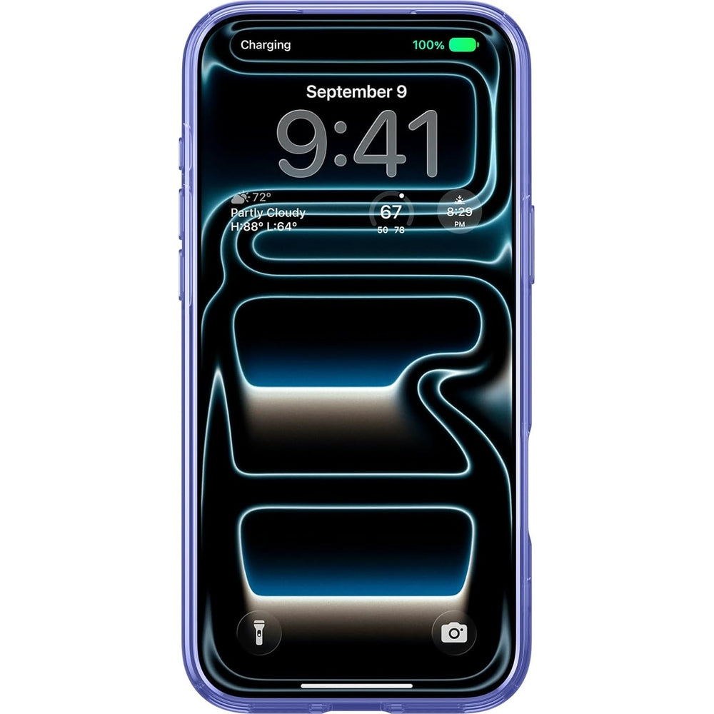 Handyhülle für iPhone 17 Pro, Spigen Ultra Hybrid T Mag (CC) mit MagSafe, Transparent-Gemustert (C11 Cobalt Spring)