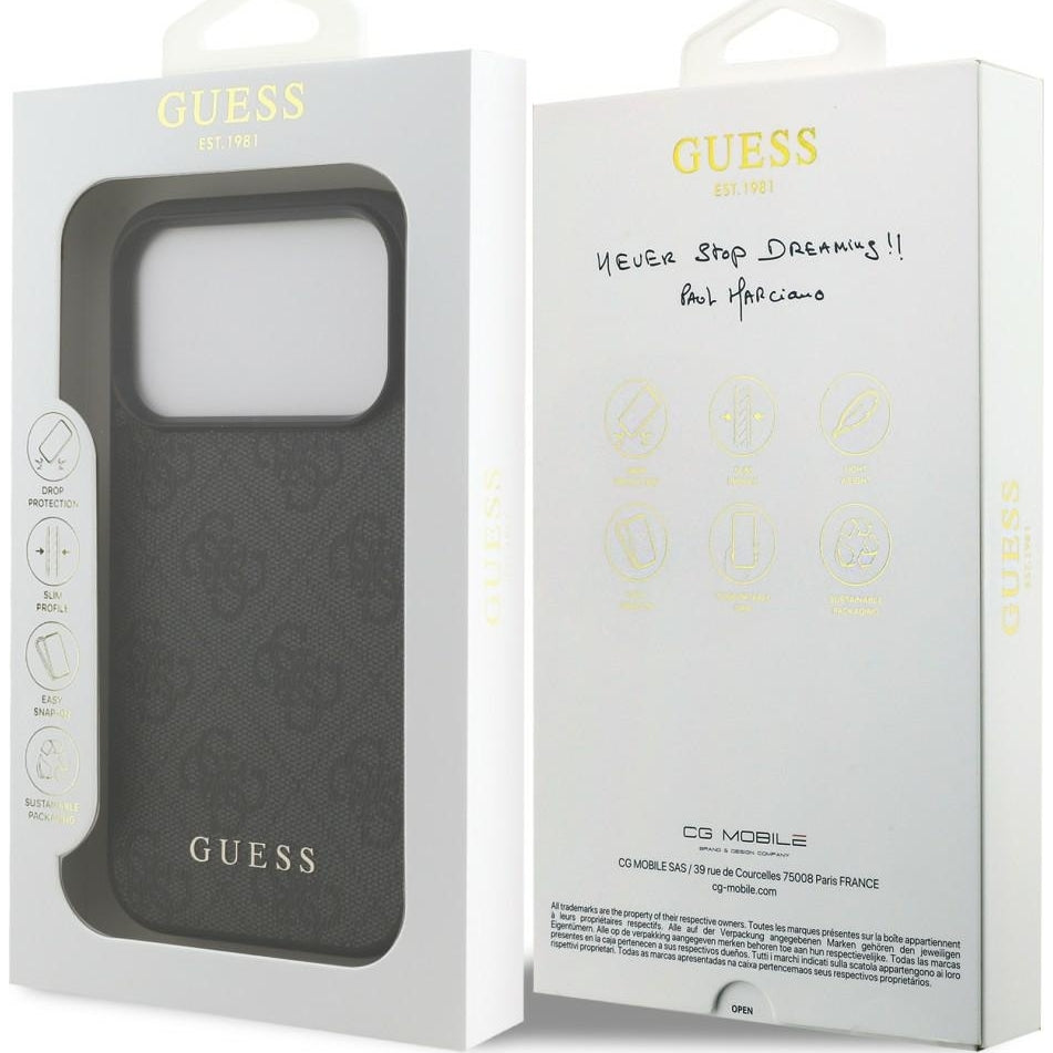 Handyhülle Guess Hardcase 4G Classic für iPhone 18 Pro Max / 17 Pro Max, Schwarz