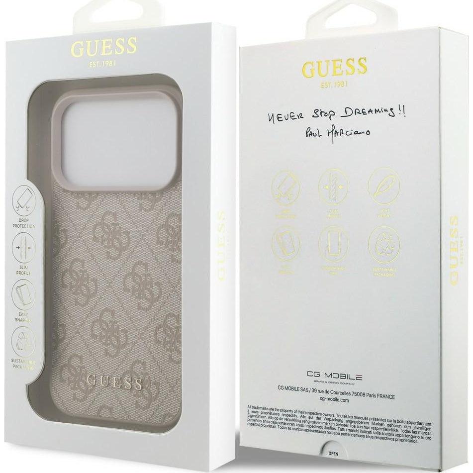 Handyhülle Guess Hardcase 4G Classic für iPhone 18 Pro Max / 17 Pro Max, Rosa
