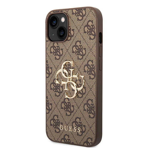 Guess Handyhülle Hardcase 4G Big Metal Logo für iPhone 15 / 14 / 13, Braun (2/8)