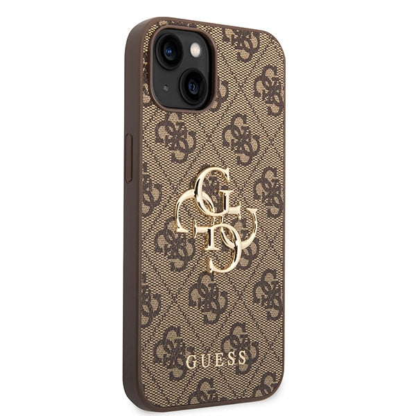 Guess Handyhülle Hardcase 4G Big Metal Logo für iPhone 15 / 14 / 13, Braun (4/8)