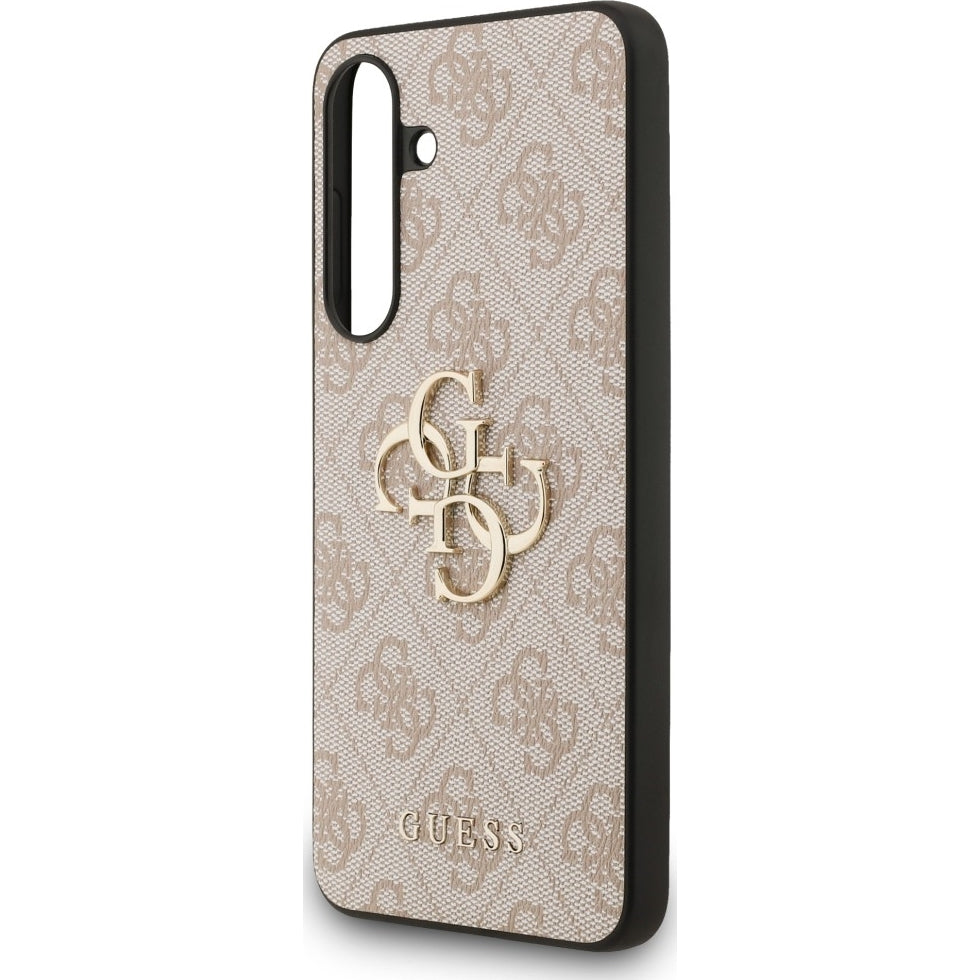 Handyhülle für Galaxy S25 FE, Guess Hardcase 4G Big 4G Classic Logo, Rosa mit Goldenen Elementen