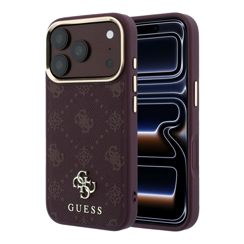 Guess Handyhülle Peony 4G Small Logo für iPhone 18 Pro Max / 17 Pro Max, Burgundy (1/7)