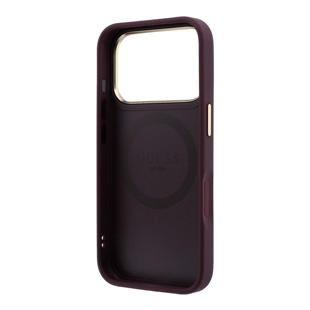 Guess Handyhülle Peony 4G Small Logo für iPhone 18 Pro Max / 17 Pro Max, Burgundy (6/7)