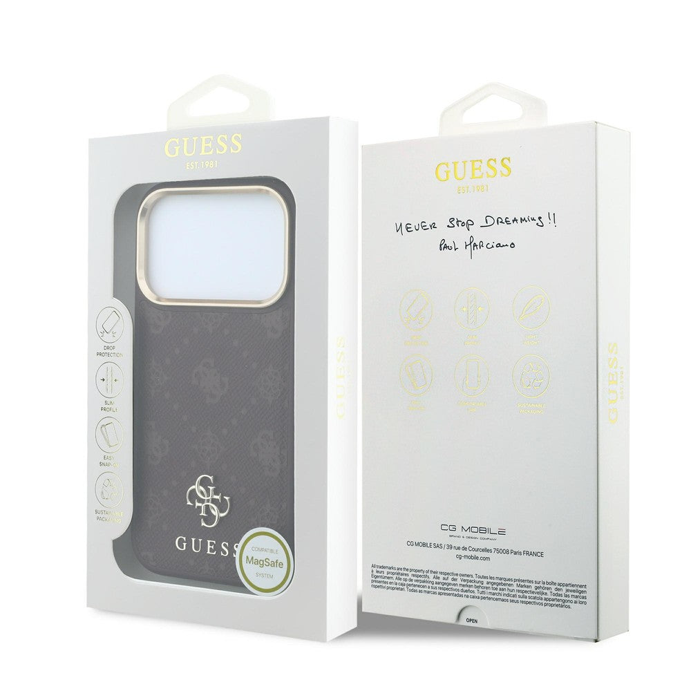 Guess Handyhülle Peony 4G Small Logo für iPhone 18 Pro Max / 17 Pro Max, Burgundy (7/7)