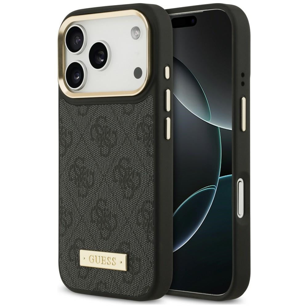 Guess Handyhülle 4G Logo Plate für iPhone 18 Pro / 17 Pro, Schwarz (1/8)