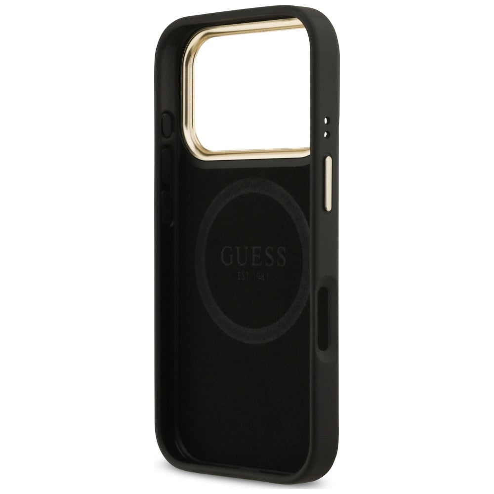 Guess Handyhülle 4G Logo Plate für iPhone 18 Pro / 17 Pro, Schwarz (7/8)