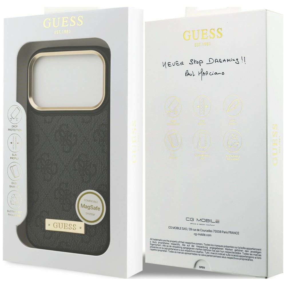 Guess Handyhülle 4G Logo Plate für iPhone 18 Pro Max / 17 Pro Max, Schwarz (8/8)