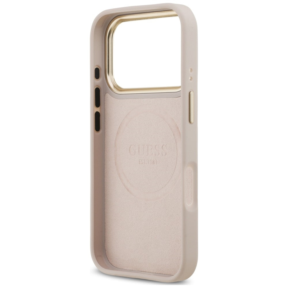 Guess Handyhülle 4G Logo Plate für iPhone 18 Pro / 17 Pro, Rosa (7/8)