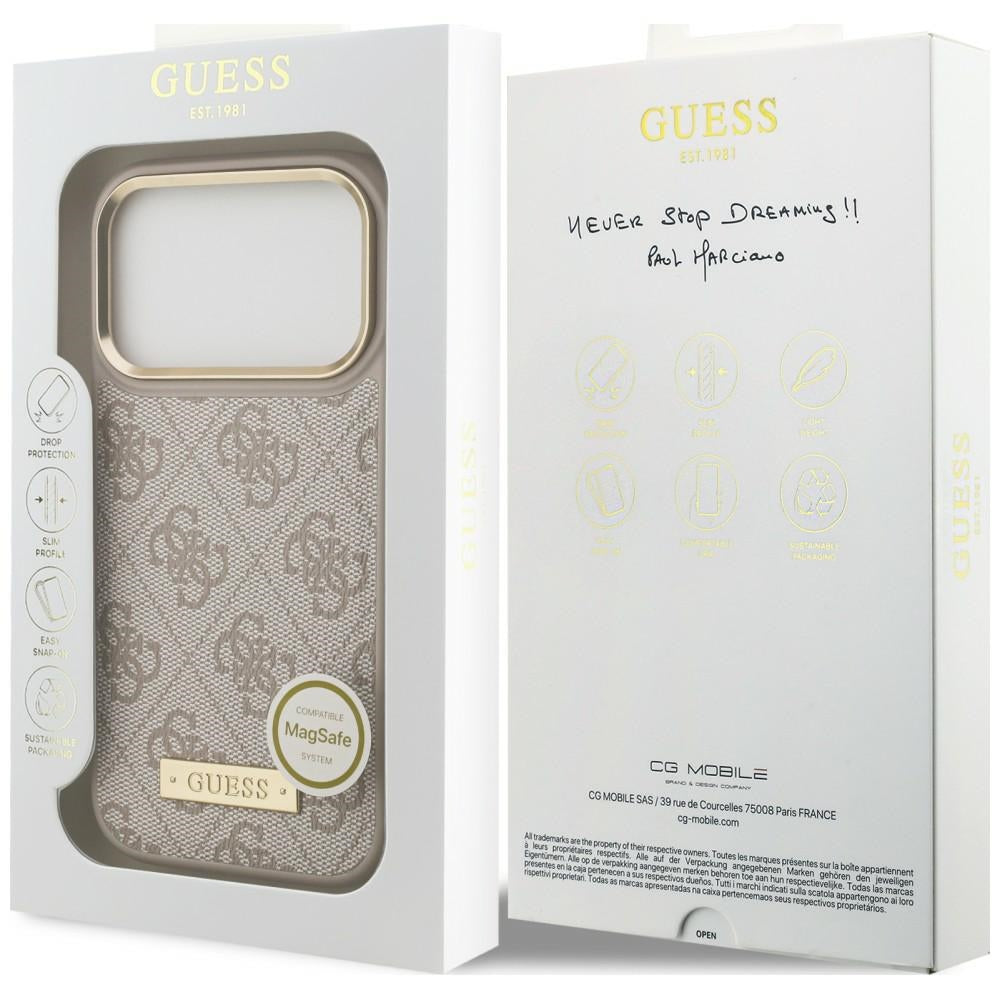 Guess Handyhülle 4G Logo Plate für iPhone 18 Pro / 17 Pro, Rosa (8/8)
