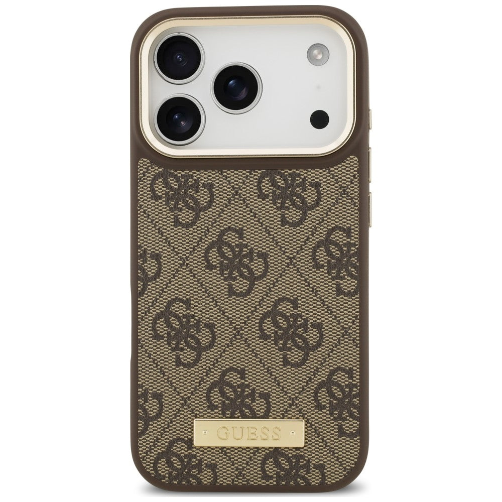 Guess Handyhülle 4G Logo Plate für iPhone 18 Pro Max / 17 Pro Max, Braun (3/8)