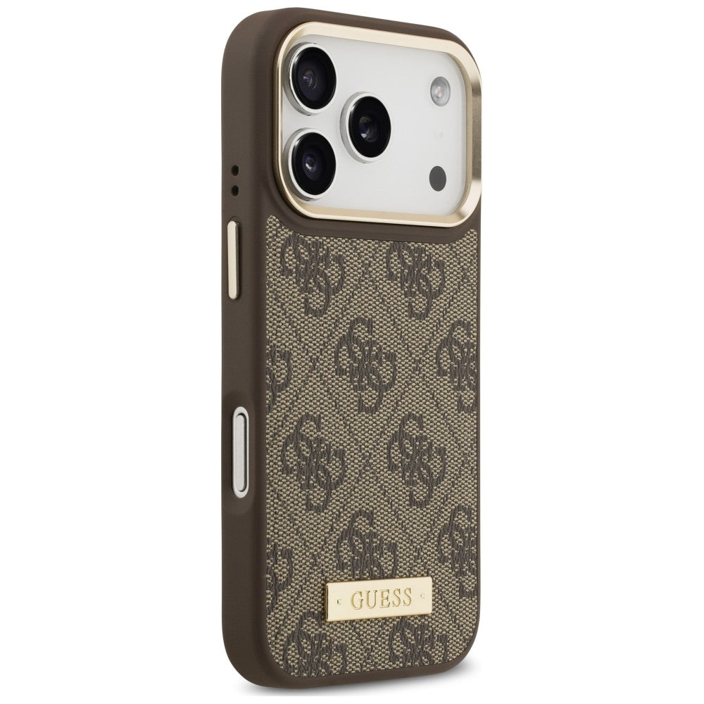 Guess Handyhülle 4G Logo Plate für iPhone 18 Pro Max / 17 Pro Max, Braun (4/8)