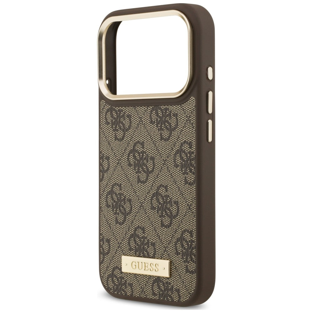 Guess Handyhülle 4G Logo Plate für iPhone 18 Pro Max / 17 Pro Max, Braun (6/8)