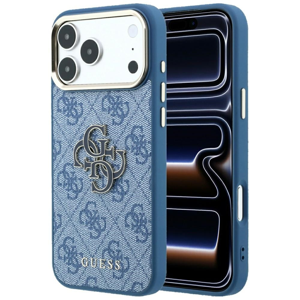 Handyhülle für iPhone 18 Pro / 17 Pro, Guess 4G Big Resin Logo, Blau