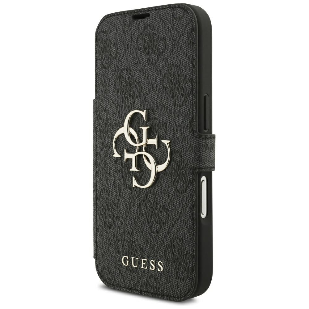 Handyhülle für iPhone 18 Pro / 17 Pro Guess Book 4G Metal Logo, Schwarz