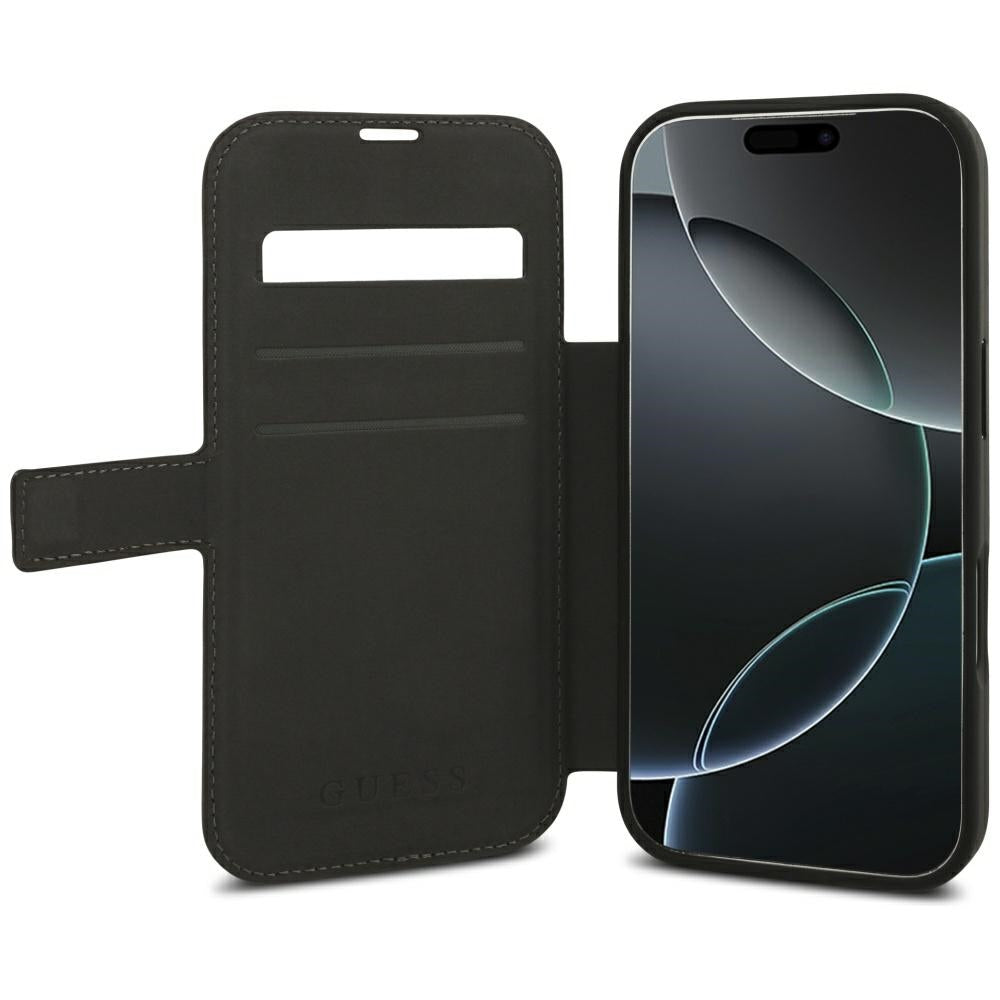 Handyhülle für iPhone 18 Pro / 17 Pro Guess Book 4G Metal Logo, Braun
