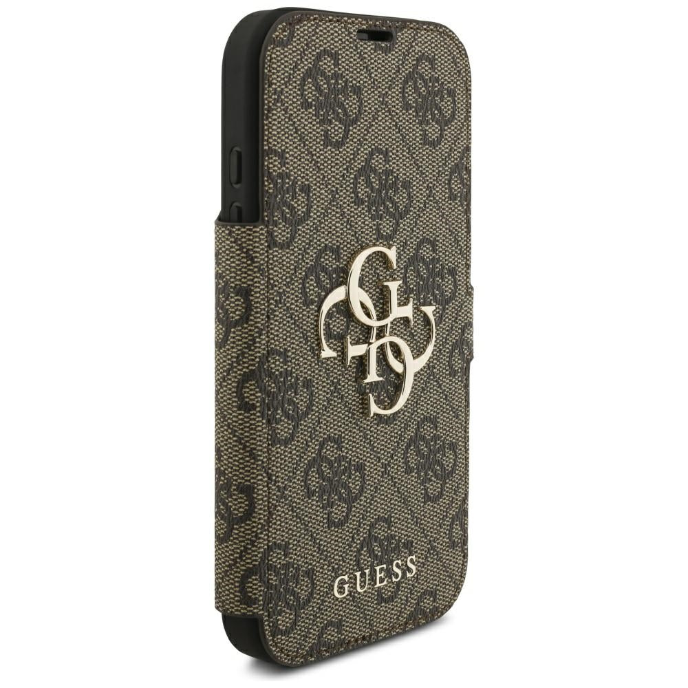 Handyhülle für iPhone 18 Pro / 17 Pro Guess Book 4G Metal Logo, Braun