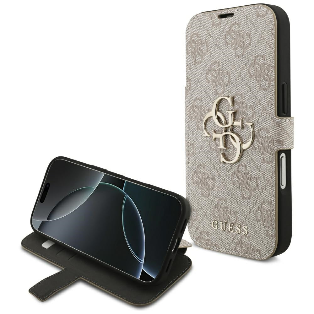 Handyhülle für iPhone 18 Pro / 17 Pro Guess Book 4G Metal Logo, Rosa