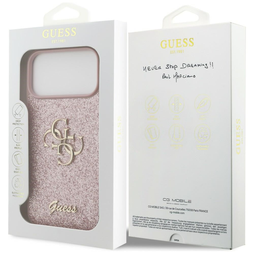 Handyhülle für iPhone 18 Pro Max / 17 Pro Max Guess Hardcase Fixed Glitter, Rosa