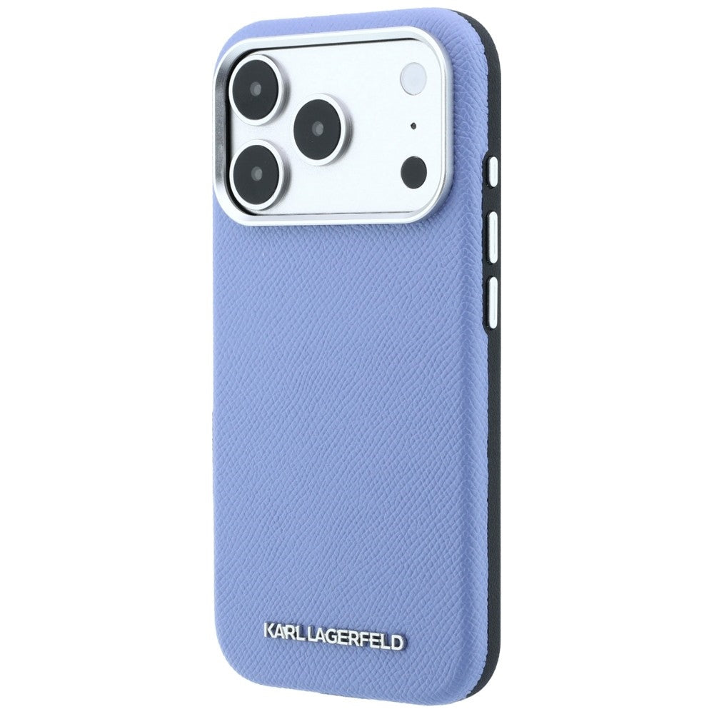 Handyhülle Karl Lagerfeld Grained Elongated Logo für iPhone 18 Pro Max / 17 Pro Max mit MagSafe, Blau