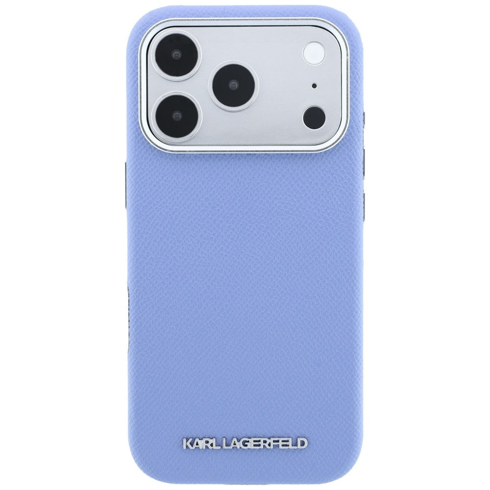 Handyhülle Karl Lagerfeld Grained Elongated Logo für iPhone 18 Pro Max / 17 Pro Max mit MagSafe, Blau