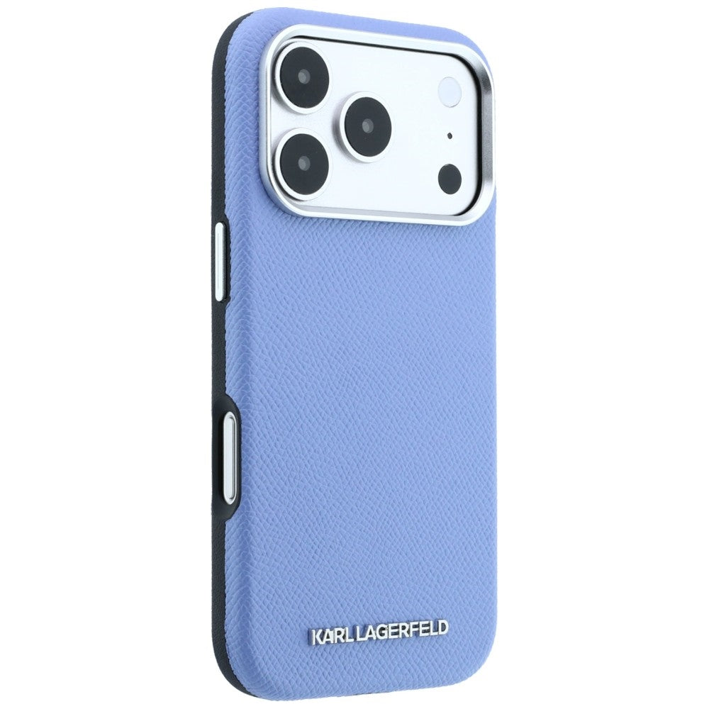 Handyhülle Karl Lagerfeld Grained Elongated Logo für iPhone 18 Pro Max / 17 Pro Max mit MagSafe, Blau