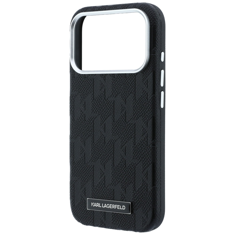 Handyhülle für iPhone 18 Pro Max / 17 Pro Max, Karl Lagerfeld Grained Mono Resin Logo mit MagSafe, Schwarz