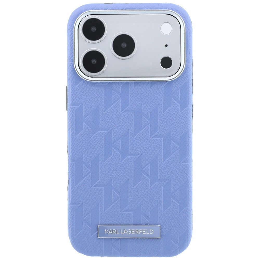 Handyhülle für iPhone 18 Pro Max / 17 Pro Max Karl Lagerfeld Grained Mono Resin Logo mit MagSafe, Blau
