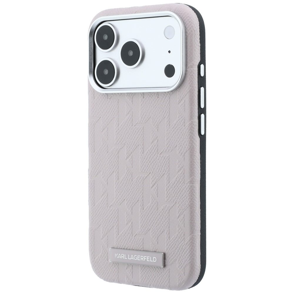 Handyhülle für iPhone 18 Pro Max / 17 Pro Max Karl Lagerfeld Grained Mono Resin Logo mit MagSafe, Rosa