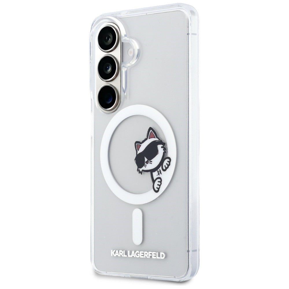 Handyhülle für Galaxy S26,  Karl Lagerfeld IML Print MagSafe, Transparent mit der Katze Choupette