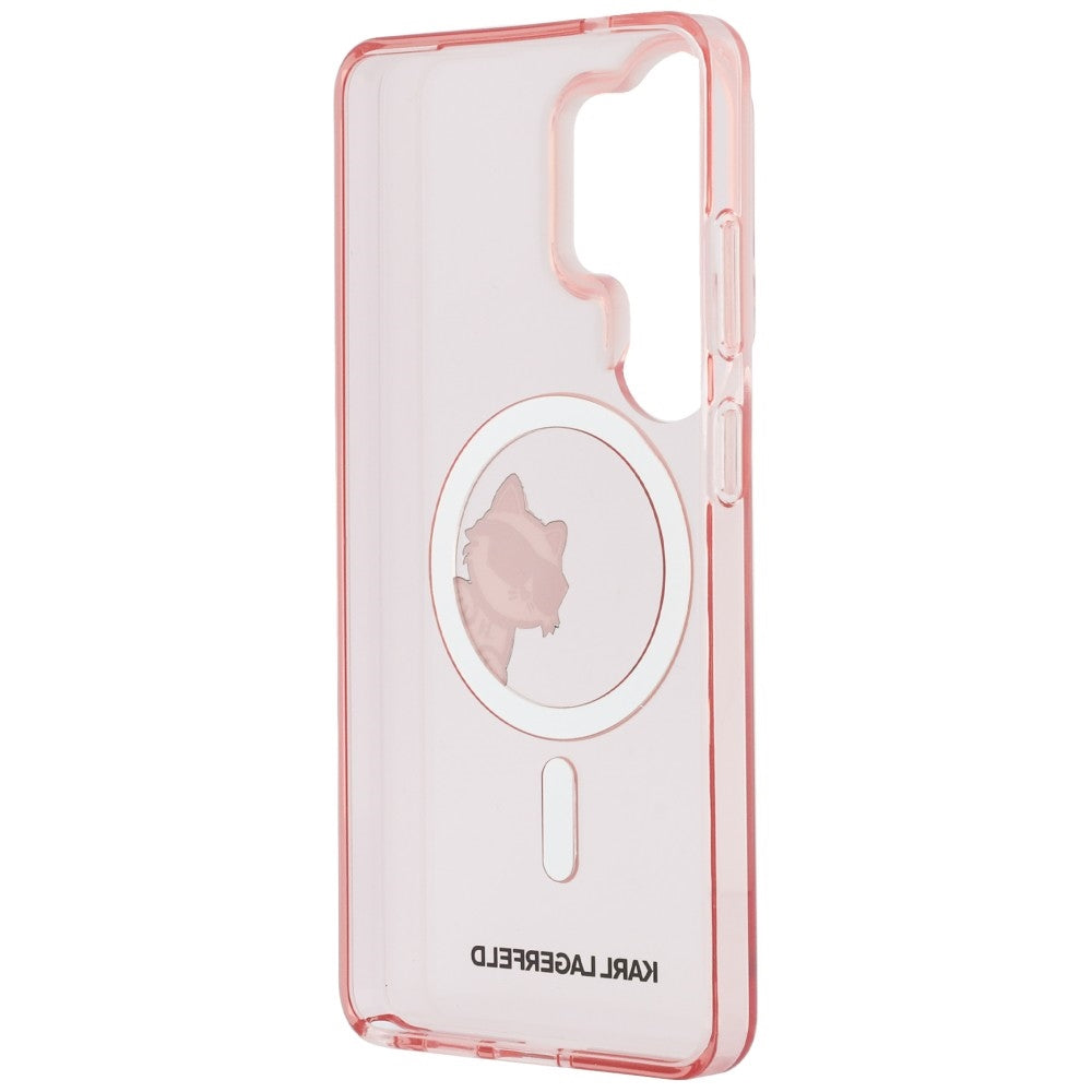 Handyhülle für Galaxy S26 Ultra,  Karl Lagerfeld IML Print MagSafe, Transparent pink mit Choupette