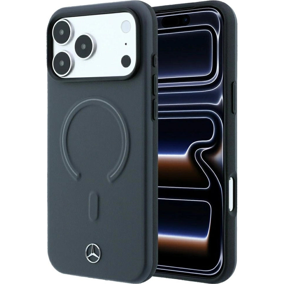 Handyhülle für iPhone 18 Pro / 17 Pro, Mercedes-Benz Leather 3D MagSafe, Anthrazit (1/8)