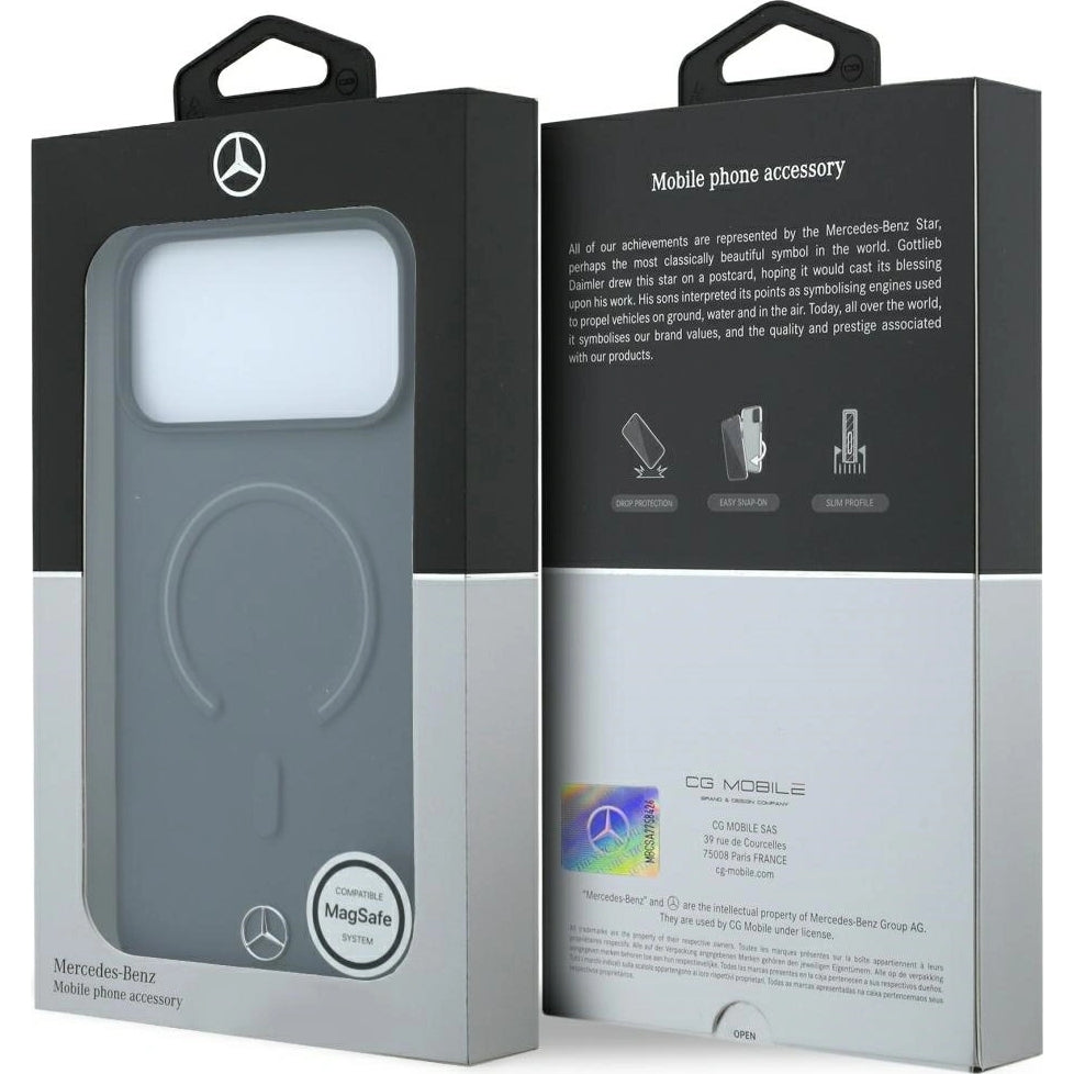 Handyhülle für iPhone 18 Pro / 17 Pro, Mercedes-Benz Leather 3D MagSafe, Anthrazit (8/8)