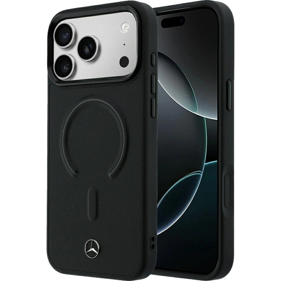 Handyhülle für iPhone 18 Pro Max / 17 Pro Max, Mercedes-Benz Leather 3D MagSafe, Schwarz (1/8)