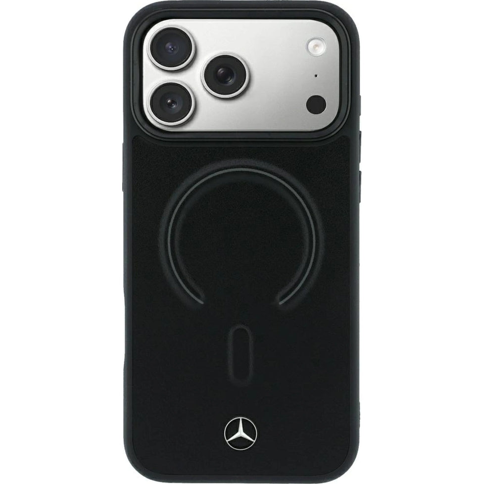 Handyhülle für iPhone 18 Pro / 17 Pro, Mercedes-Benz Leather 3D MagSafe, Schwarz (3/8)
