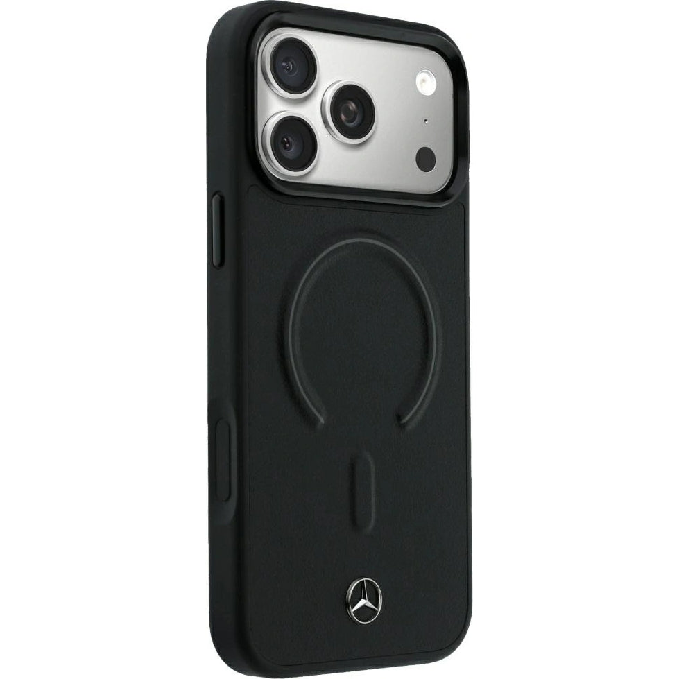 Handyhülle für iPhone 18 Pro / 17 Pro, Mercedes-Benz Leather 3D MagSafe, Schwarz (4/8)