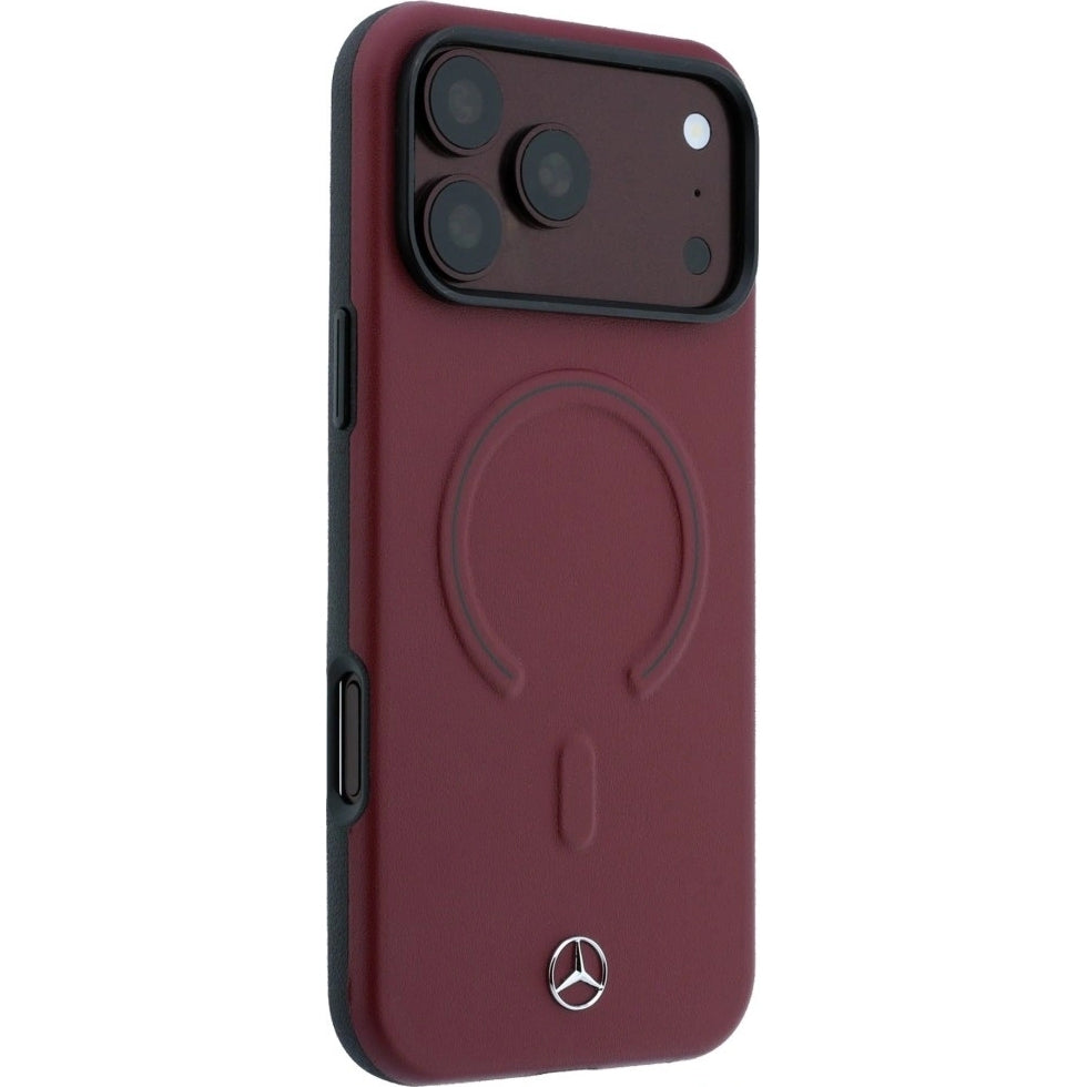 Handyhülle für iPhone 18 Pro Max / 17 Pro Max, Mercedes-Benz Leather 3D MagSafe, Dunkelrot (4/8)