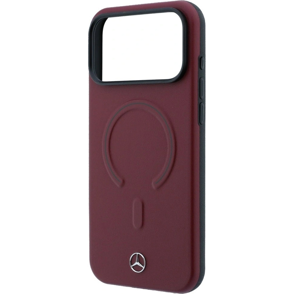 Handyhülle für iPhone 18 Pro Max / 17 Pro Max, Mercedes-Benz Leather 3D MagSafe, Dunkelrot (6/8)