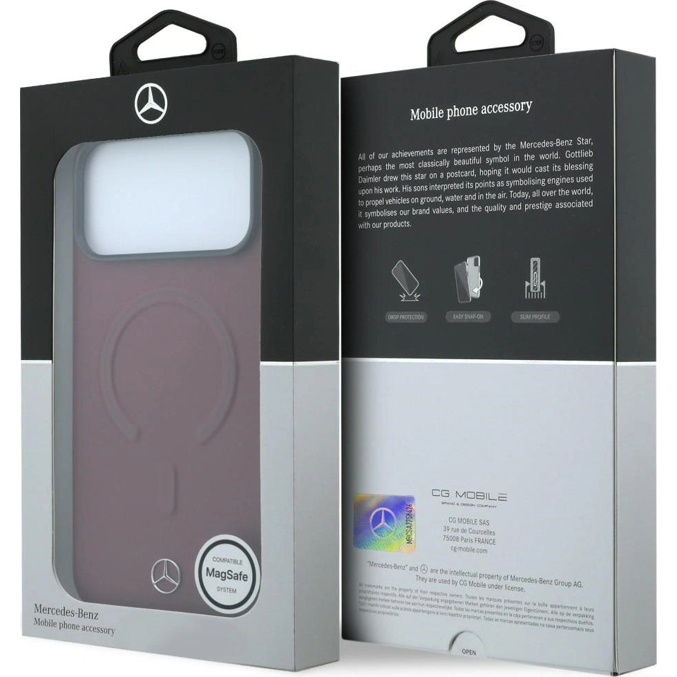 Handyhülle für iPhone 18 Pro Max / 17 Pro Max, Mercedes-Benz Leather 3D MagSafe, Dunkelrot (8/8)