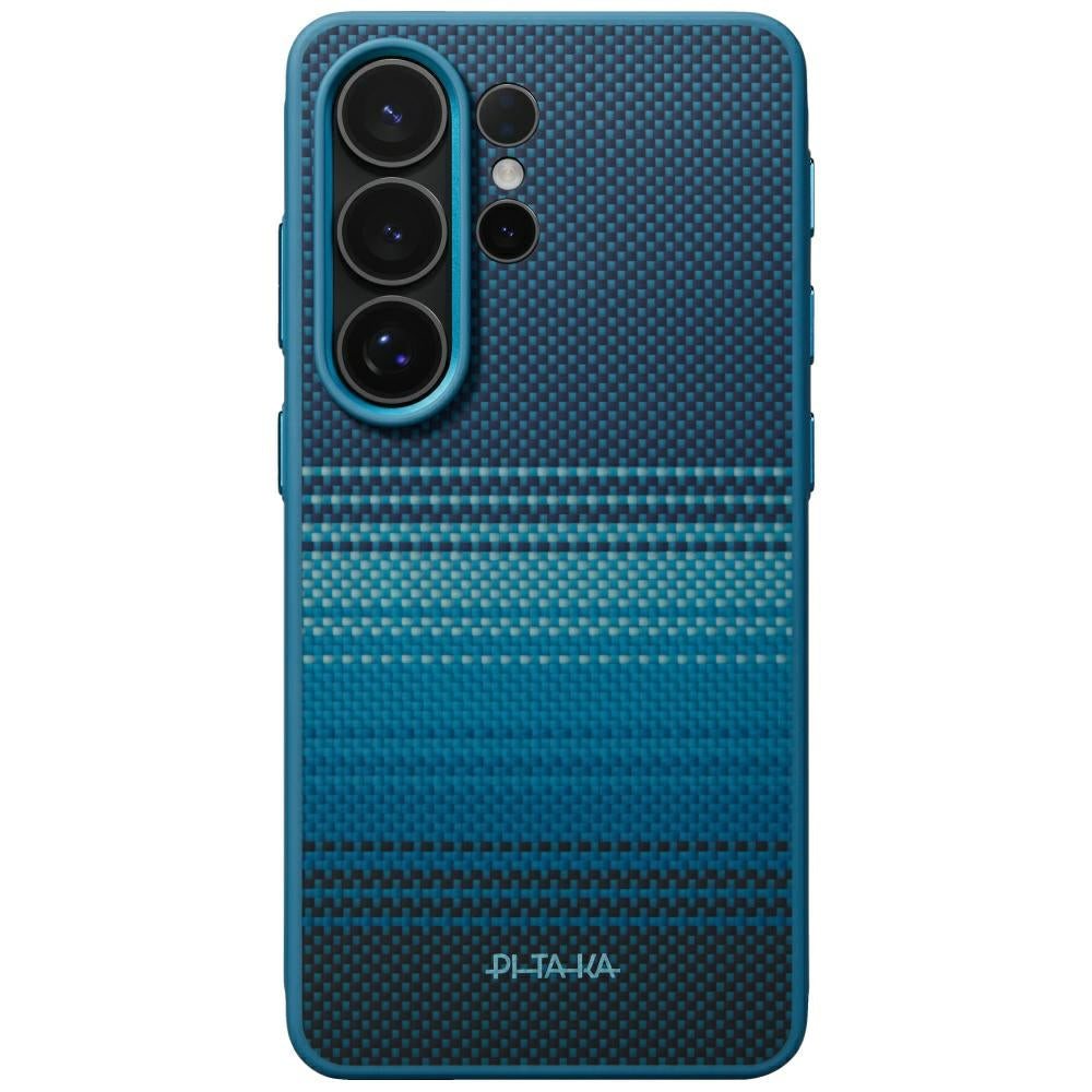 Aramid Handyhülle für Galaxy S26 Ultra, PITAKA Cairn Military-Grade Protective Case mit MagSafe, Blau mit Kevlar (2/7)