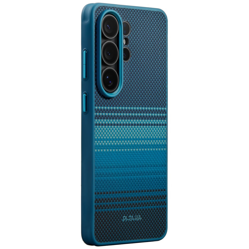 Aramid Handyhülle für Galaxy S26 Ultra, PITAKA Cairn Military-Grade Protective Case mit MagSafe, Blau mit Kevlar (1/7)