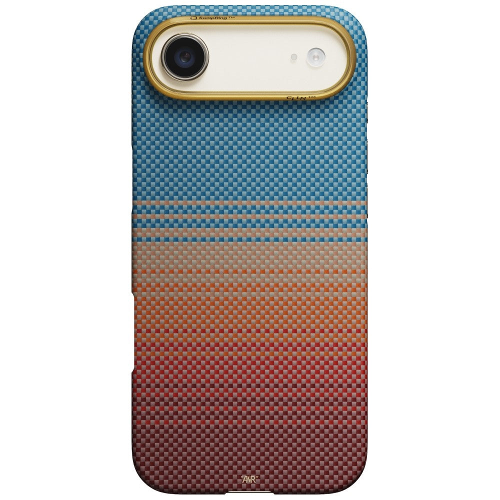 Aramid Handyhülle für iPhone Air, PITAKA Edge Case mit MagSafe, Orange und Blau mit Kevlar (2/6)