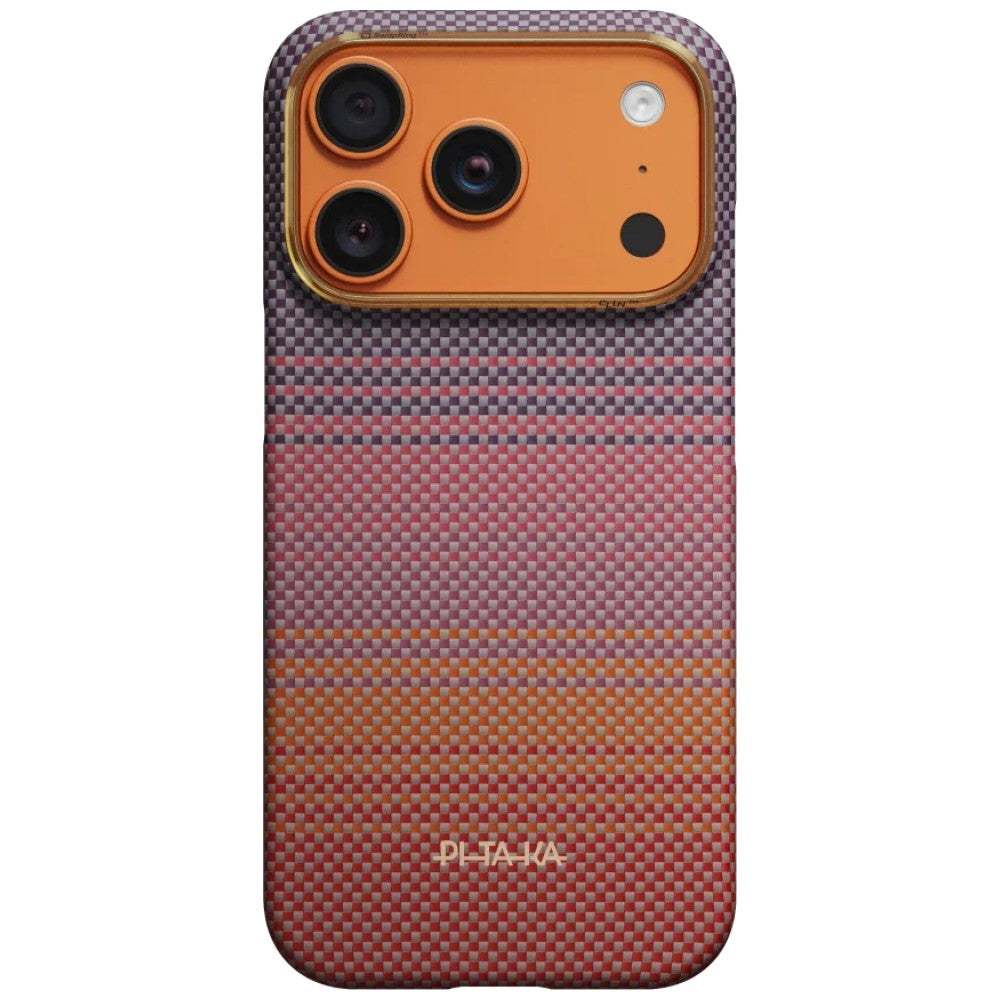 Aramid Handyhülle für iPhone 17 Pro, PITAKA Edge Ultra-Slim Case PitaTap mit MagSafe, Lila und Rosa mit Kevlar (2/6)