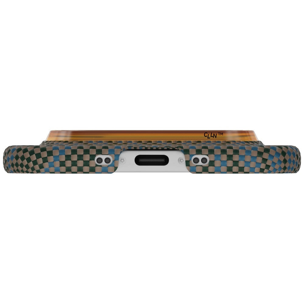 Aramid Handyhülle für iPhone Air, PITAKA Edge Case mit MagSafe, Braun und Grün mit Muster (5/7)