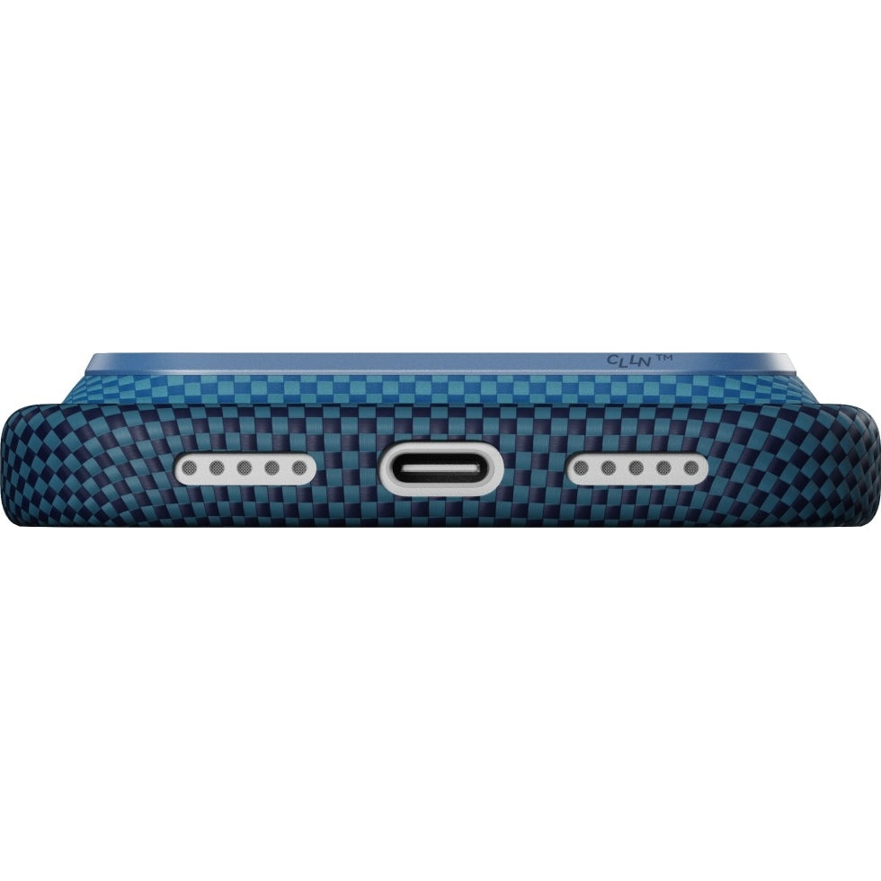 Aramid Handyhülle für iPhone 18 Pro / 17 Pro, PITAKA Ultra-Slim Case mit MagSafe, Blau mit Kevlar (6/14)