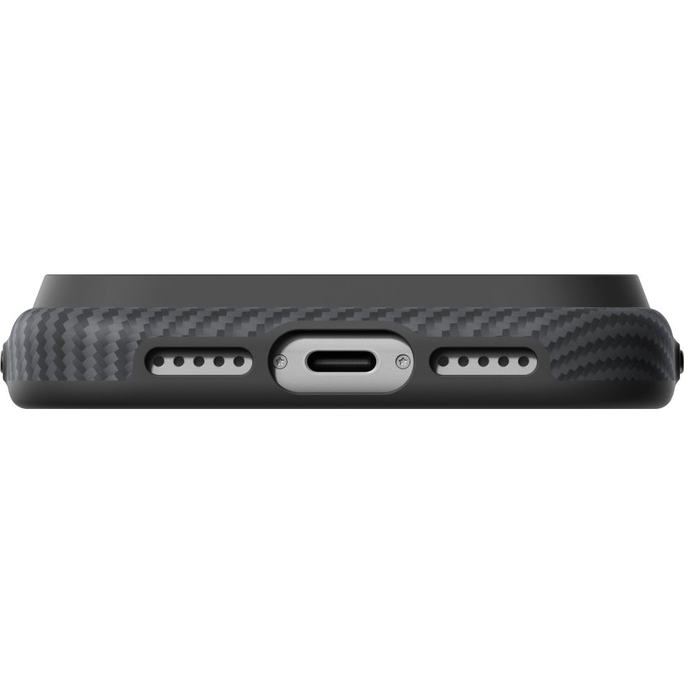 Aramid Handyhülle für iPhone 18 Pro / 17 Pro, PITAKA Ultra-Slim Case mit MagSafe, Schwarz-Grau (7/10)